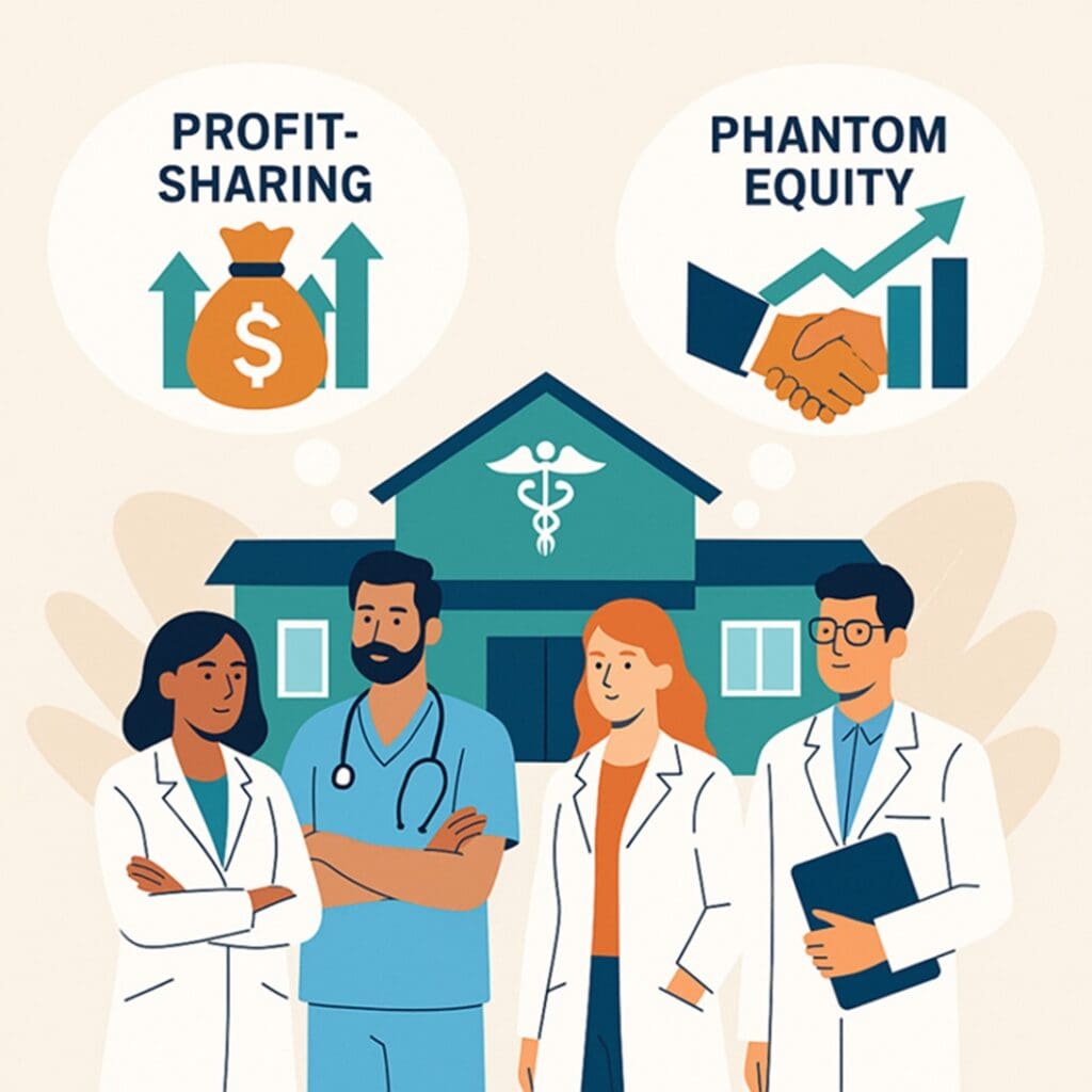 Doctors promoting profit-sharing and phantom equity benefits.